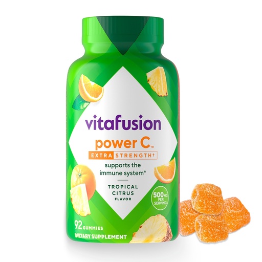 [BRSWYBILBV4AAELH] vitafusion Extra Strength Power C Gummy Vitamins, Tropical Citrus Flavored Immune Support (1) Vitamins, 92 Count