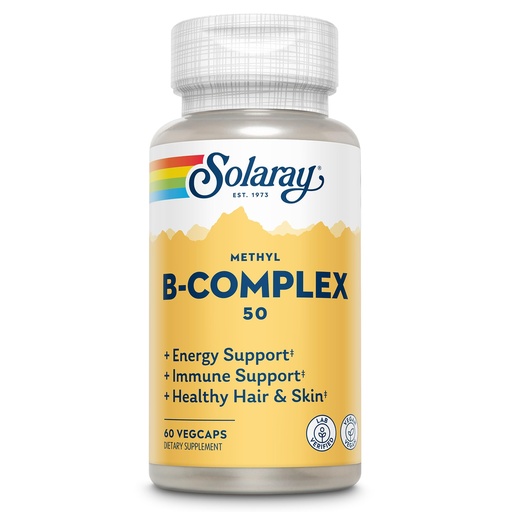 [BRSWKYYTBVYQAG3O] SOLARAY Methyl B Complex 50mg - Vitamin B Complex with Vitamin B12, B6, B1, Folic Acid, Biotin and More - Cellular Energy Supplements, Nerve Function Support - Vegan, 60-Day Guarantee, 60 Servings
