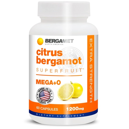 [BRSWIHL7AYFR23TY] BergaMet Citrus Bergamot Supplement, 170:1 Extract, 1200mg, 80% Polyphenols, Italian Citrus Bergamot Supplement, 60 Capsules, 1 Month, Made in the USA