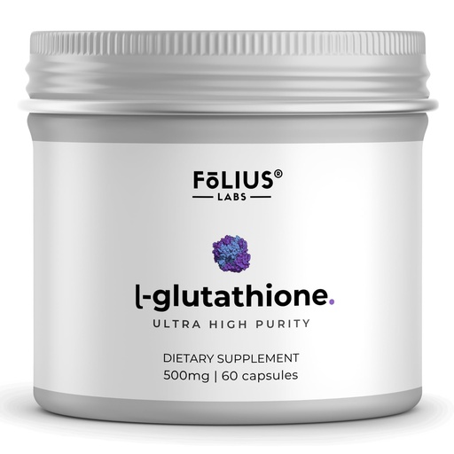 [BRSRAYLYBFYRGEL5] FOLIUS LABS Clean Label L-Glutathione 98% (Reduced) - 60 Veg Capsules