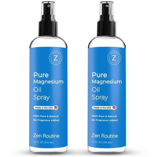 [BRSRAEA3OAHGAH3P] Pure Magnesium Oil Spray 12oz (2-Pack) – USP Grade Topical Magnesium for Feet, Body & Muscles – Helps with Leg Cramps, Relaxation & Recovery – Made in USA