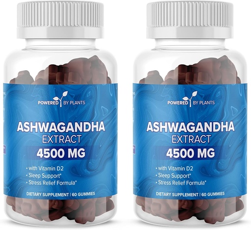 [BRSROYA3OB5BOD3O] Ashwagandha Gummies - Schlafqualität, Gedächtnis und kognitive Unterstützung - Ashwagandha Gummies für Damen und Herren Pack von 2, 60 Servietten
