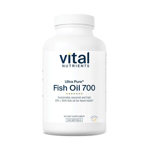 [BRSWIZYPAUJRK2T2] Vital Nutrients Ultra Pure Fish Oil 700 - Supports Heart, Brain, and Joint Health* - Sustainably Sourced High EPA & DHA Omega-3 Fatty Acid - Lemon Flavor - Gluten, Dairy & Soy Free - 120 Softgels