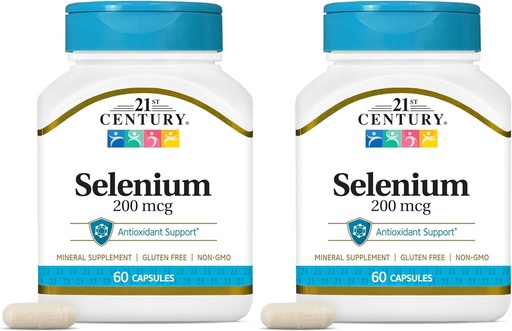 [BRSROFATDENWYHLX] 21ème siècle Selénium 200 mcg Capsules, 60 Compte (paquet de 2)