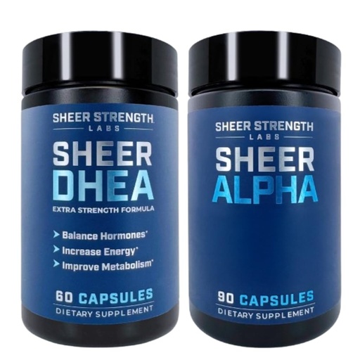 [BRSRAZT4DIFAA2TL] DHEA Supplement for Men + Sheer Alpha - Ultimate T Boosting Stack for Men