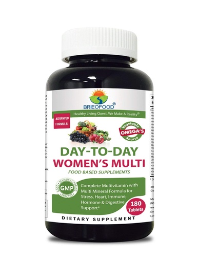 [BRSWKYYKCUMB23TI] Briofood, Day-to-Day Food Based Women's Multi (180 Tablets) with Vegetable Source Omegas