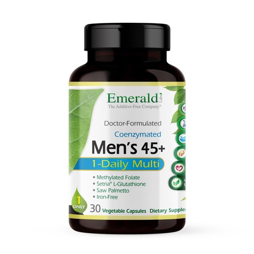 [BRSWIEIBBACR4DD4] EMERALD LABS Men's 45+ 1-Daily Multi - Made with Saw Palmetto, Lycopene & More for Heart, Bone & Immune Support* - Gluten-Free - 30 Vegetable Capsules