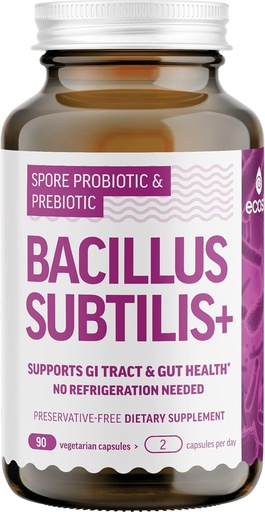 [BRSRMZL5CICWGD3U] Bacillus Subtilis Spore Probiotic – 具有平衡Belly的预生素的高概率草原 – 每日Gut健康与微生物物质支持家庭 – 6亿 CMU / 日 – 90 蔬菜卡普尔