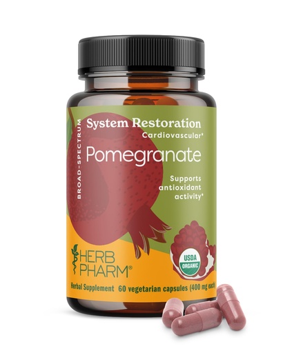 [BRSRAYD2CEIR4C3A] Herb Pharm Pomegranate Capsules: USDA Organic Heart Health Support | Antioxidant Activity Support & Heart Health Supplement | Certified Organic Pomegranate Extract | 60 Vegan Capsules, 30 Day Supply*