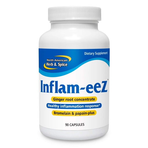 [BRSWIY35OEAGIFLU] NORTH AMERICAN HERB & SPICE Inflam-eeZ - 90 Capsules - Supports Healthy Immune & Inflammatory Response - Ginger Root, Camu Camu Berries, Bromelain & Papain Plus - Non-GMO - 45 Total Servings