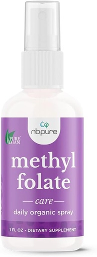 [BRSW2ZINAUFGMDLO] nbpure Méthylfolate Vitamine B9 Supplément de pulvérisation, Vaporisateur à acide folique liquide, 1 oz