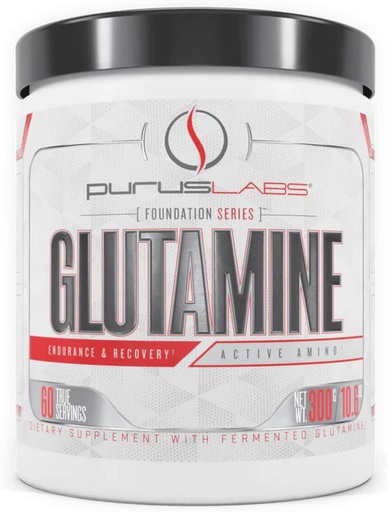 [BRSWGEIZDEGWMEL2] Purus Labs Foundation Series Glutamine | Pure Fermented Glutamine for Recovery, Hydration, Volumization, Health | 60 Servings | Unflavored
