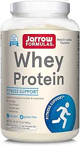 [BRSRMAIQPMGR6ELL] Jarrow Formulas Whey Protein with 18g of Protein, 3.8g of BCAAs, & Glutamine, Dietary Supplement for Muscle Function & Recovery Support, 32oz Vanilla Flavored Powder, Approx. 36 Day Supply, Pack of 6