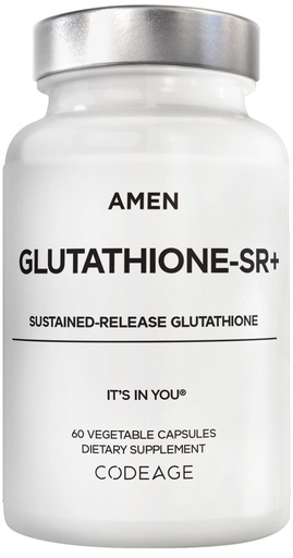 [BRSROHQ2AUFB4E37] Amen Glutathione-SR+ Advanced Sustained-Release Supplement - 2-Month Supply - Reduced L-Glutathione - Galactomannans Fenugreek Seed - Time-Reduced Matrix - Non-GMO - 60 Capsules