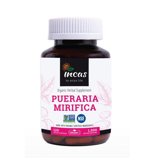 [BRSROYIYCJ7GOYDU] INCAS Organic Pueraria Mirifica 1,000mg Per Serving Root Extract Powder Vegan Capsules from Thailand Non GMO Verified Promotes Women's Health, Organic Natural Herbal