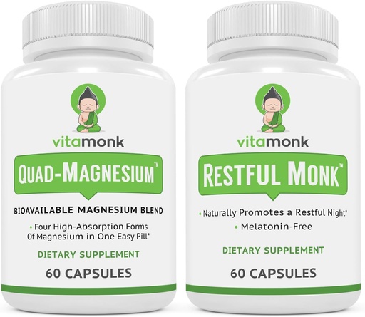 [BRSRAYIBBABRAYDV] Sleep & Relaxation Bundle: VitaMonk Melatonin-Free Sleep Aid + Quad Magnesium Blend