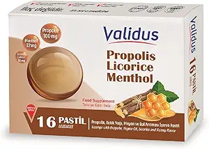 [BRSRAAQHOEFRUGTU] VALIDUS Propolis + Thyme Oil+Licoerice+Honey 16 Pastille