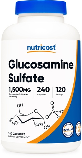 [BRSWGZT6OZYBQG33] Nutricost Glucosamine Sulfate 1500mg, 240 Capsules - 750mg Per Capsule, Gluten Free, Non-GMO