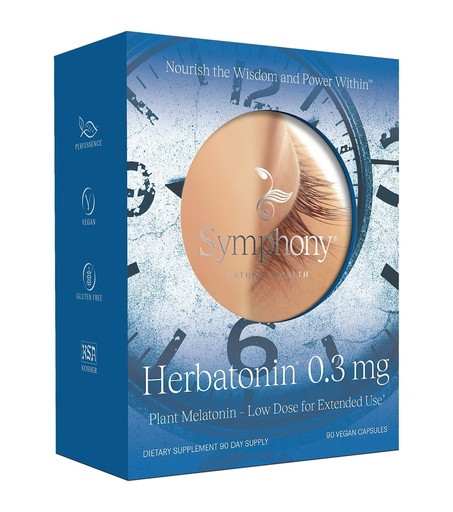 [BRSWIZABPIOW23L4] Herbatonin® 0.3 mg – The First Plant-Based, Natural Vegan Melatonin Supplement (Phyto-Melatonin) - Low Dose Sleep Aid, Supports Circadian Rhythm & Cellular Health – 90 Capsules (90 Day Supply)