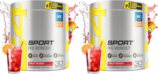 [BRSRAZA7CAFBYETG] Cellucor C4 Sport Pre Workout Powder Fruit Punch - NSF Certified for Sport | 30 Servizos, Embalaxe Pode Vary.