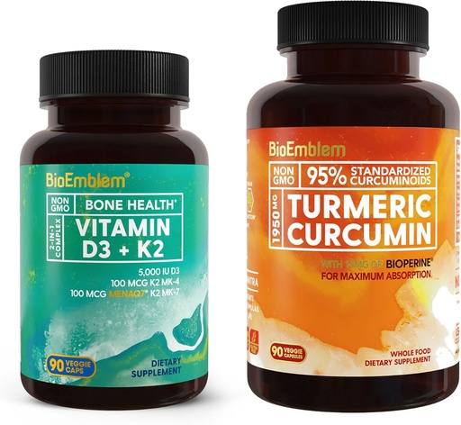 [BRSROCD2DEIRSCL7] BioEmblem Turmeric Curcumin Vitamin D3 K2