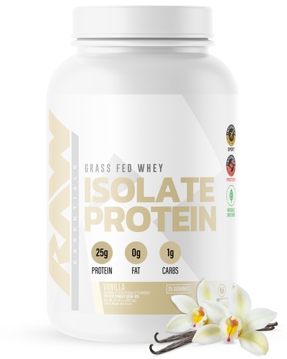 [BRSW2BT6OF5QECI6] RAW Whey Isolate Protein Powder, Vanilla (CBUM Itholate) - 100% Grass-Fed Sports Nutrition Powder for Muscle Growth & Recovery - Low-Fat, Low Carb, Naturally Flavored - 25 Servings