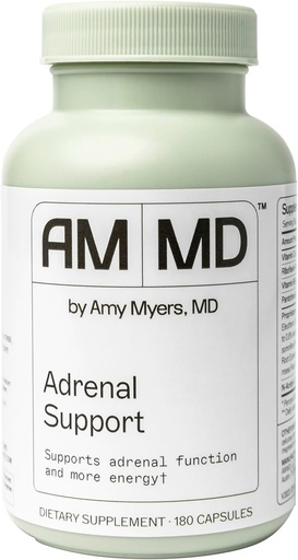 [BRSWYHD3CMJQ2YA2] Amy Myers MD Adrenal Support - Adaptogenní Herb dodatek s Ashwagandha, Riboflavin, Vitamin B6 & Více - Gluten- Free, Non- Dairy & Non- Soy - 180 Kapsle