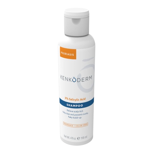 [BRSWYZD7PMGWK3Q4] Kenkoderm Psoriasis Shampoo - 3 Percent Salicylic Acid Formula, Anti-Dandruff Cleanser for Itchy or Dry Hair & Scalp, Color & Fragrance Free, 4 Fluid Ounce