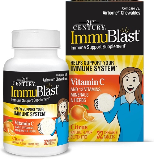[BRSWKGAZO57GEYDU] 21st Century ImmuBlast Chewable Tablets Citrus - 32 Tablets, Pack of 2
