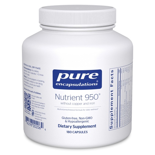 [BRSWIYQBAQNAYHTG] Pure Encapsulations Nutrient 950 Without Copper & Iron | Hypoallergenic Multi-Vitamin/Mineral Formula for Optimal Health* | 180 Capsules