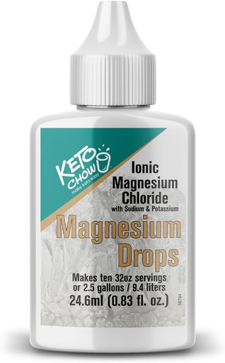 [BRSROCAFAENREE3O] Keto Chow Ionic Magnesium Chloride Supplement Drops | Provides Magnesium, Eletrolytes & Trace Minerals The Body Needs | Sourced from Utah's Great Salt Lake | On The Go Container | 24ml Pocket Flask