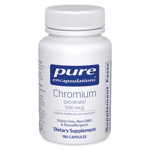 [BRSWIY37CIORQ2LA] Pure Encapsulations Chromium (Picolinate) 500 mcg - for Lipid & Carbohydrate Metabolism* - Mineral Supplement - Superior Absorption Chromium Supplement - Vegan & Gluten Free - 180 Capsules