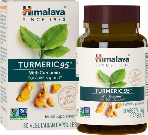 [BRSWIBYAAIFRU2IV] 喜马拉雅山涡轮 95 - 配有Turmeric Curcumin用于联合支持和流动的草药补充剂,95% Curcuminoids - Vegan,非GMO,Gluten Free,600 mg,30 Capsules