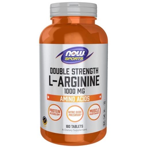 [BRSRMAIFDF7BOETV] Now Foods Sports Nutrition, L-Arginine Double Strength 1000mg, Nitric Oxide Precursor, Amino Acids, 180 Tablets