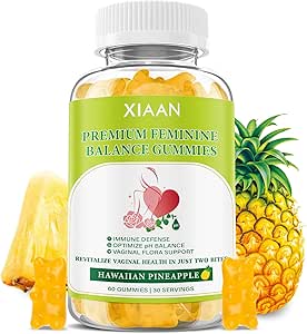 [BRSRAAQBOYBBEH3U] Premium Feminine Balance Gummies for Women's Immune Health, Hawaiian Pineapple Gummies Support PH Balance & Vaginal Health, Vegan, Gluten-Free, 60 Gummies