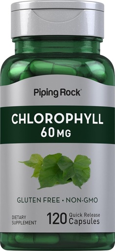 [BRSROBQCCUIAKHYZ] Piping Rock Chlorophyll Capsules | 60 mg | 120 Pills | Supplement for Women and Men | from Mulberry Leaf | Non-GMO, Gluten Free