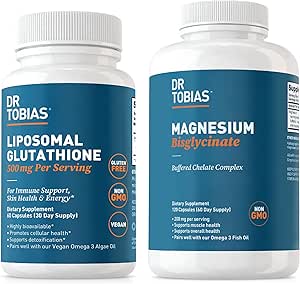 [BRSRAHQYPIPBQYL7] Dr. Tobias Magnesium Bisglycinate and Liposomal Glutathione - Supports Energy, Muscle Function, and Immune Health - Maximum Absorption - Vegan, Non-GMO