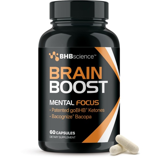 [BRSRAEICAEHQ2CQY] Brain Booster Supplement for Focus - Clinically Validated Nootropics Brain Support Supplement with Bacopa Monnieri Extract & Patented goBHB for Cognitive Support - 3rd Party Tested (30 Servings)