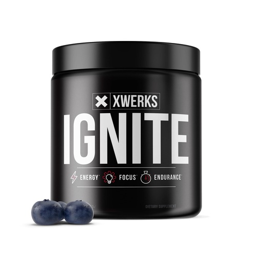 [BRSWECQQC4NWACT3] Xwerks Ignite Pre Workout Powder for Men and Women, Natural Preworkout Energy Drink Powder, Gluten Free Keto Formula for Endurance Stamina and Workout Focus, 150 mg Caffeine, 30 Servings, Blue Razz