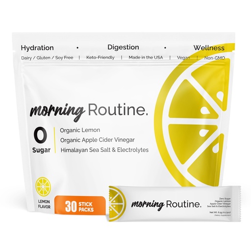 [BRSWYZQKOECBSYDX] ROUTINE Morning Daily Hydration | Electrolyte Powder Packets | Lemon, Apple Cider Vinegar & Sea Salt Drink Mix | Sugar-Free, Keto & Paleo-Friendly | 3rd-Party Tested Electrolyte Drink Mix, 30 Sticks