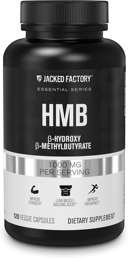 [BRSROGITAUHRADL7] Jacked Factory Essentials HMB Capsules - HMB Supplements for Lean Muscle Growth, Preventing Muscle Breakdown During Calorie-Deficits, & Enhancing Muscle Recovery - 120 Veggie Capsules