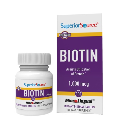 [BRSWIYI7CF6BGGAV] Superior Source Biotin 1000 mcg. Under The Tongue Quick Dissolve MicroLingual Tablets, 100 Count, Supports Healthy Hair, Skin, and Nail Growth, Helps Support Energy Metabolism, Non-GMO
