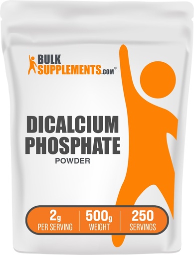 [BRSWIFYHCMEBACQ7] BulkSupplements.com Dicalcium Phosphate Powder - Calcium Supplement, DCP Supplement - Unflavored & Gluten Free, 2g per Serving, 500g (1.1 lbs) (Pack of 1)