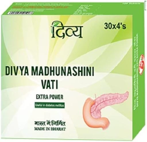 [BRSWGCYDCR6AOC35] Patanjali Divya Madhunashini Vati 여분의 힘 - 120 탭 (30tab x 4)