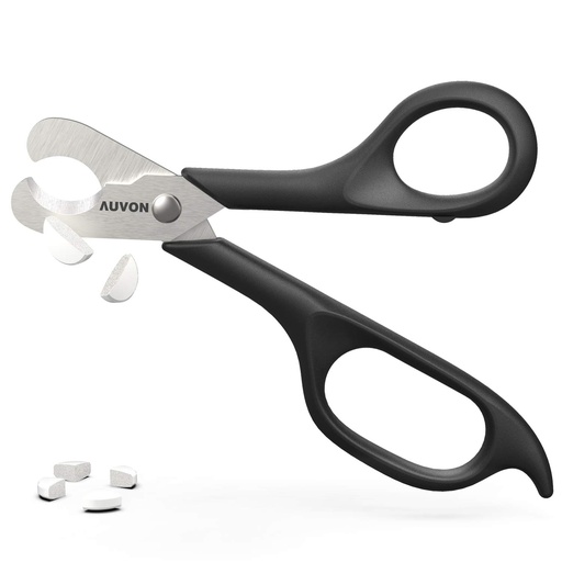 [BRSWYYLYA5YAM2DV] AUVON Scissors-Shaped Pill Cutter, Sharp Blade Pill Splitter for Easily Dividing Most 5-15mm Vitamins, Tablets and Medications in Half