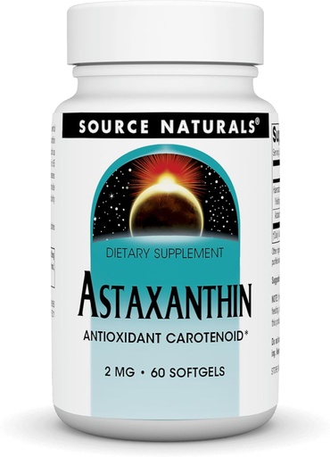 [BRSWIYQYOV5AEADG] SOURCE NATURALS Astaxanthin 2 Mg Soft Gel, 60 Count