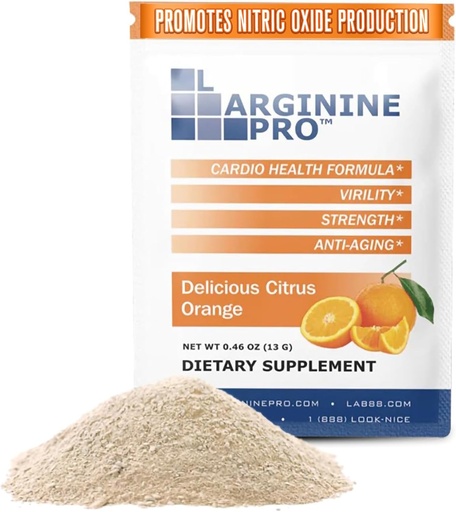 [BRSWGALQPN4B43DZ] L-ARGINURIUJICI suplementari Powder Powder 30 packages senzills Serve Viatge la mida 5, 500mg de L-arginine Plus 1,100mg L-Clilline, Taronja