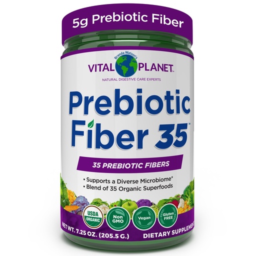 [BRSRMALRAF7AYDL6] Vital Planet - Fiber 35 Powder Diverse Fiber Supplement for Dietary Support and Occasional Constipation with 35 Prebiotic Fibers and 35 Organic Superfoods to Maintain Bowel Regularity, 6.77 oz