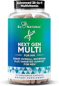 [BRSRMZT4A4BQYAYV] Next Gen Multi for Him Advanced Men’s Multivitamin Supplement – 26-in-1 Multiblend for Beard & Hair Growth, Men’s Reproductive Health, Metabolism, Heart, Skin, Prostate Support, More – 60 Veg Capsules