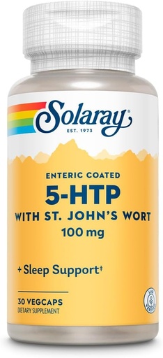 [BRSWIYTYO4HRYDAV] SOLARAY 5-HTP Plus St John's Wort - 30 Enteric-Coated Capsules - 100 mg - 30 Servings